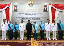 4 Pj Bupati Dilantik, Soekarwo Ingatkan Rambu-rambu Mutasi