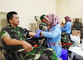 Donor Darah HUT ke-52 Korem Disambut Antusias Masyarakat