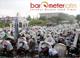Tepis Hasil Survei Relawan Jokowi Gelar Parade 1000 Becak