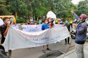 Demo Dugaan Korupsi LPJU Rp 40,9 M: Tangkap Mafia Dana Hibah Pemprov Jatim!