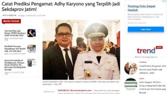 Sudah Tertebak Sekda Jatim Dijabat Adhy Karyono, Bukan Pejabat Internal Pemprov
