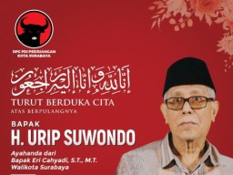 Ayah Wali Kota Eri Cahyadi Berpulang, PDIP Surabaya Sampaikan Duka Cita Mendalam