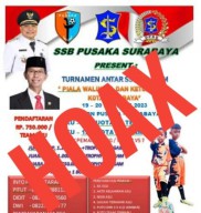 Beredar Poster Turnamen Antar SSB se-Jatim, Kadiskominfo Surabaya: Jangan Disebar, Itu Hoaks!