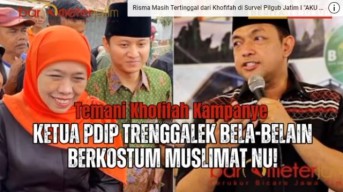 VIDEO: Temani Khofifah Kampanye, Ketua PDIP Trenggalek Bela-belain Berseragam Muslimat NU!