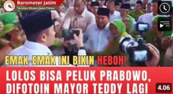 VIDEO: Emak-emak Ini Bikin Heboh! Lolos Bisa Peluk Prabowo, Difotoin Mayor Teddy Lagi