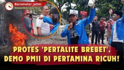 VIDEO: Protes 'Pertalite Brebet', Demo PMII di Pertamina Surabaya Ricuh!
