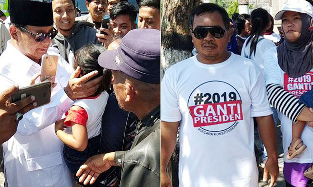 Kunjungi Basis PDIP, Prabowo Disambut 2019GantiPresiden