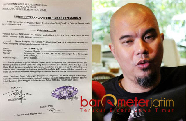 Ujaran Idiot Ahmad Dhani Berujung Laporan ke Polda Jatim