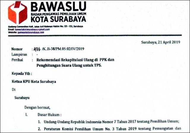 Geger Suara Hilang, Bawaslu Rekomendasi Hitung Ulang