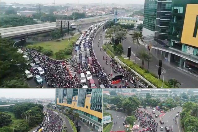 Hari Pertama PSBB, Pintu Utama Masuk Surabaya Macet Total