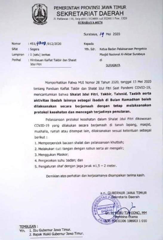 Sekdaprov: Kalau Larang Shalat Ied, Dosa Saya Tambah Banyak