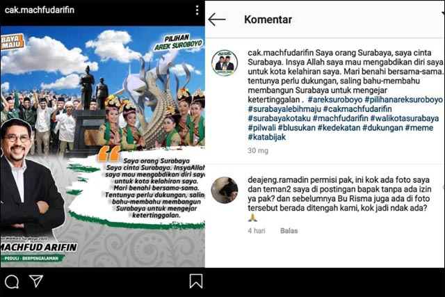 Diprotes Dikritik Akhirnya Foto Comotan di IG Machfud Dihapus