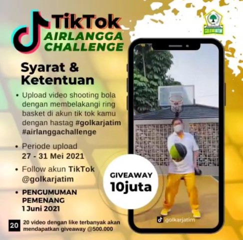TikTok Airlangga Challenge, Golkar Jatim Siapkan Rp 10 Juta