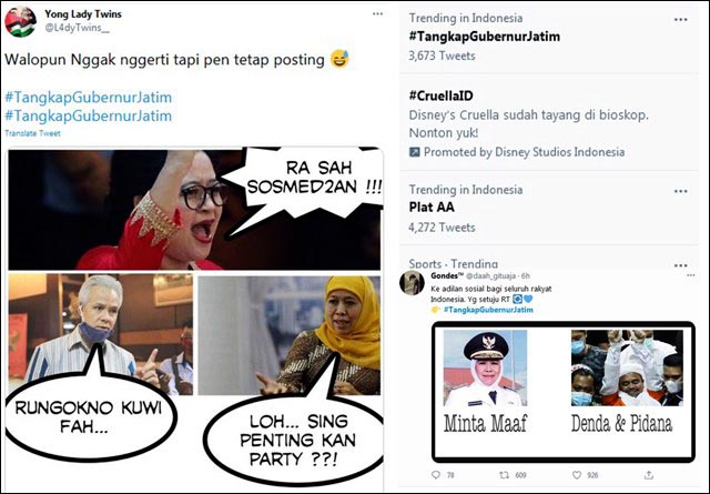 Tangkap Gubernur Jatim Trending di Twitter, Waduh!