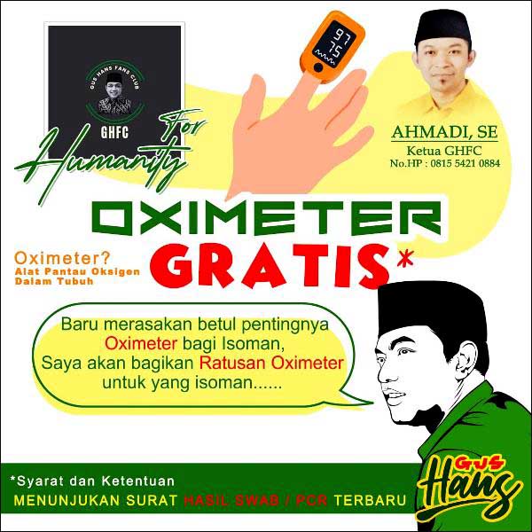 Gus Hans Bagi-bagi Oximeter Gratis buat Isoman Covid-19