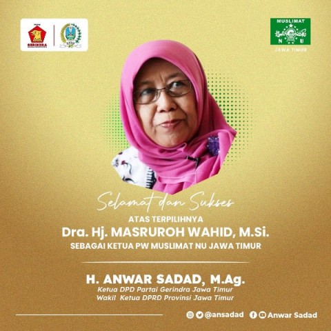 Pimpin Lagi Muslimat NU Jatim, Gerindra Sanjung Masruroh Wahid!