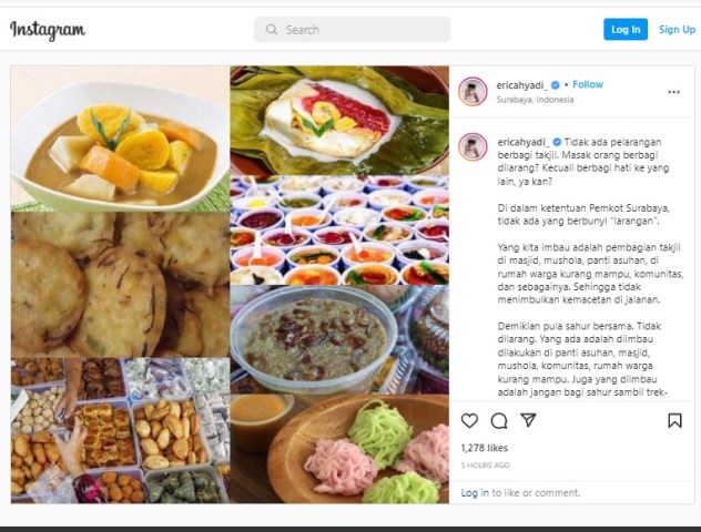 Eri Cahyadi: Tak Ada Larangan Berbagi Takjil di Surabaya, Masak Berbagi Dilarang