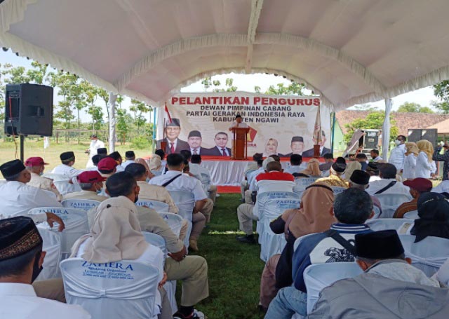 Kukuhkan DPC Gerindra Ngawi, Anwar Sadad Rasuki Kader dengan Spirit KRT Radjiman