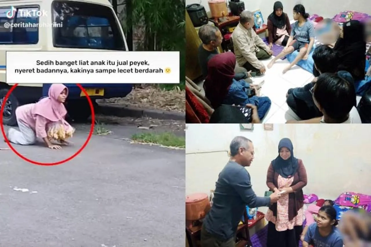 Ternyata Video Bocah Jualan Peyek Sambil Merangkak di Surabaya Sengaja Dibuat, Sang Ibu Tak Berani Melihat: Nangis Saya!