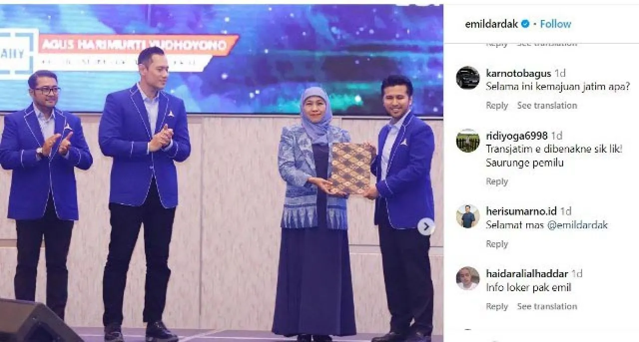 Demokrat Kembali Usung Khofifah-Emil di Pilgub 2024, Warganet: Selama Ini Kemajuan Jatim Apa?