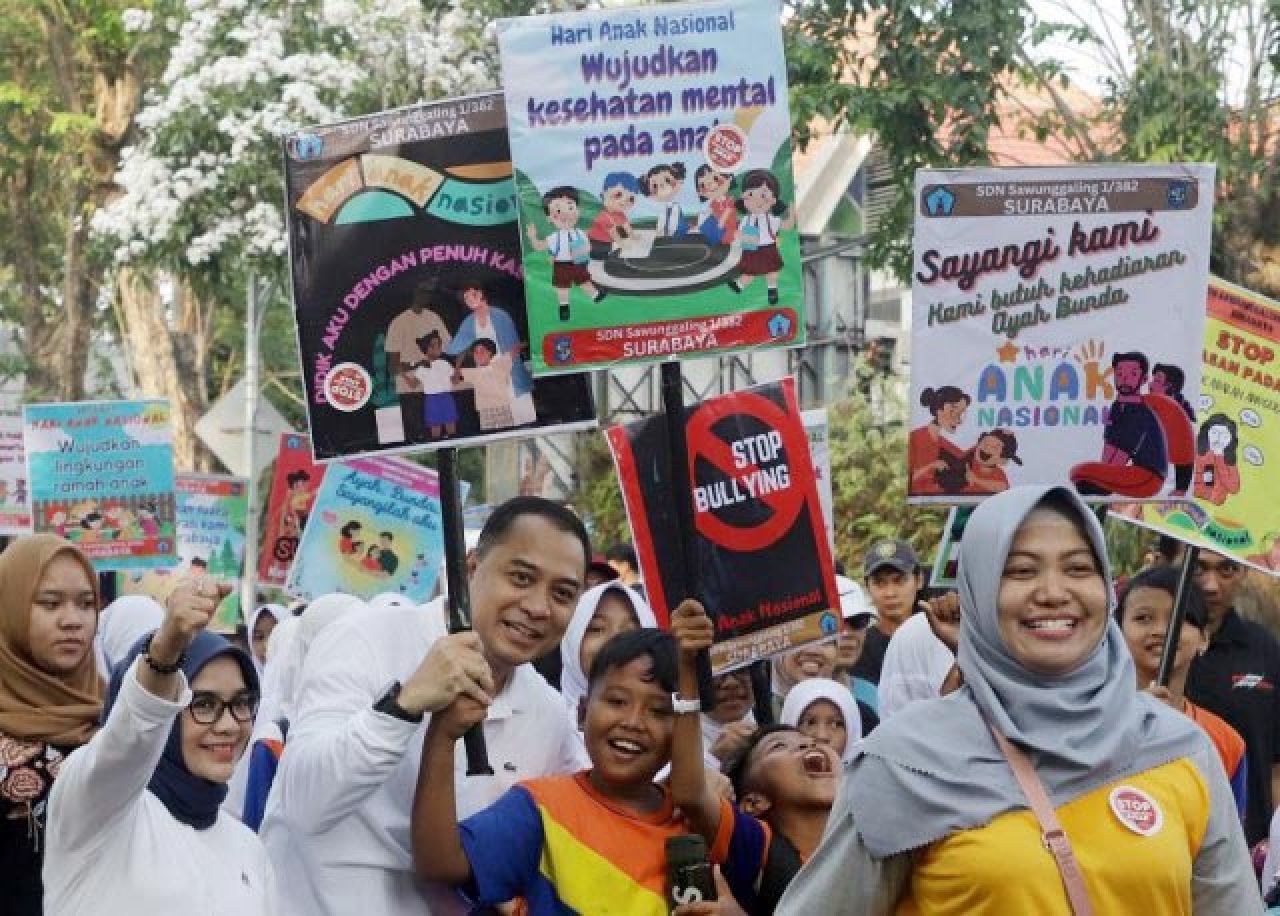 Kampanyekan Stop Kekerasan dan Pernikahan Dini di HAN 2023, Eri Cahyadi: Anak-anak Surabaya Harus Berani Bersuara!