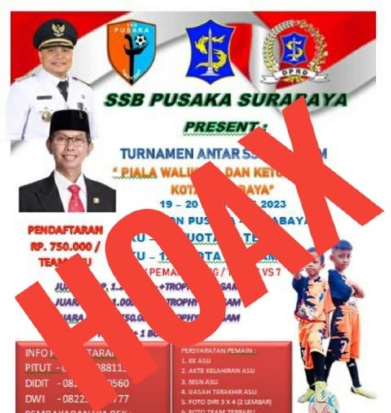 Beredar Poster Turnamen Antar SSB se-Jatim, Kadiskominfo Surabaya: Jangan Disebar, Itu Hoaks!