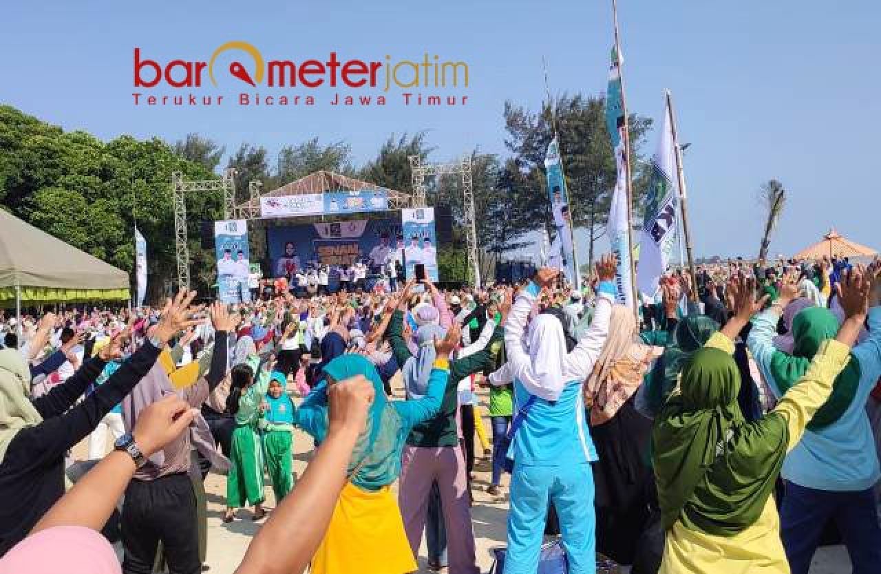 Unjuk Kekuatan Lewat Senam, 5 Ribu Pendukung Anies-Muhaimin Asyik Goyang Tuban!