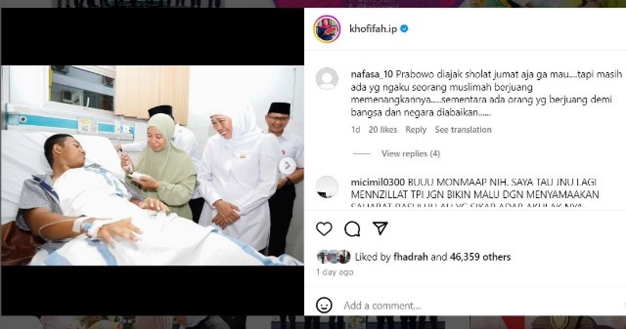 Mirip-miripkan Prabowo-Gibran dengan Sahabat Rasulullah, Khofifah Dirujak Netizen!