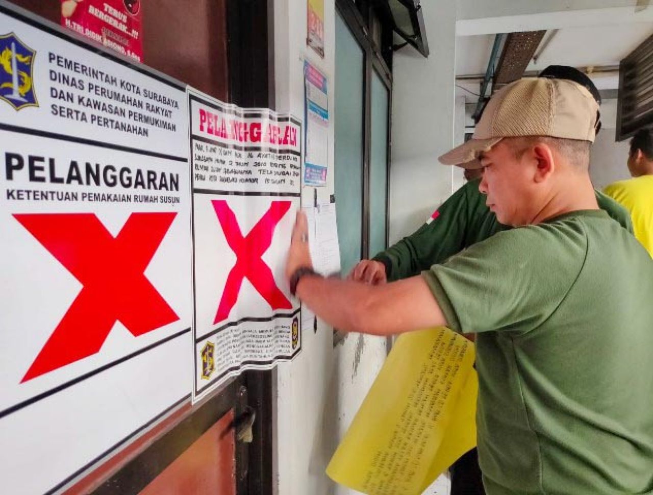 Langgar Perda, 40 Unit Kamar Rusunawa Romokalisari Surabaya Disegel!