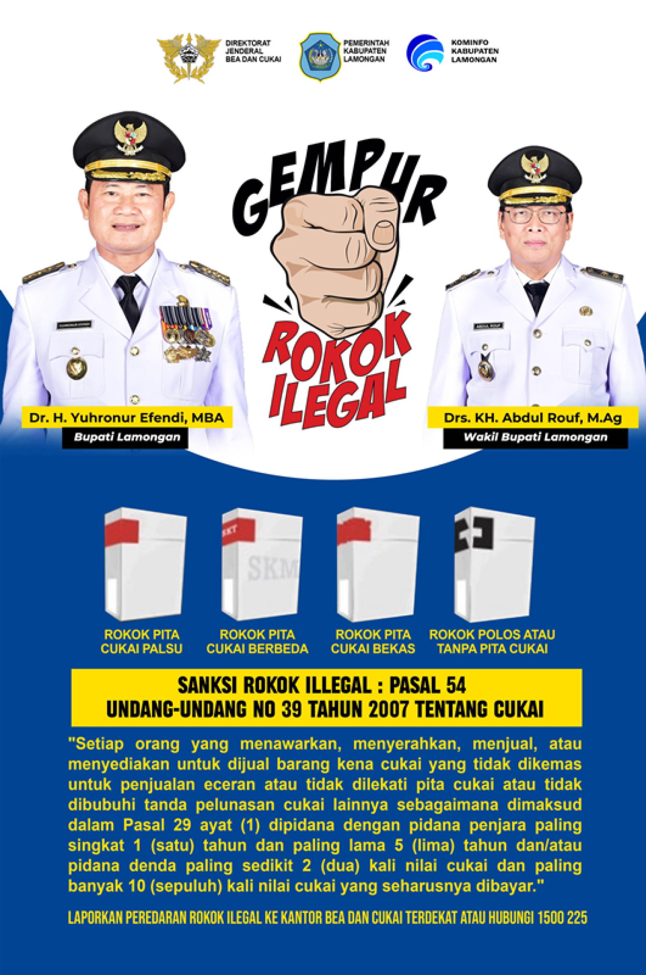 Gempur Rokok Ilegal di Kabupaten Lamongan