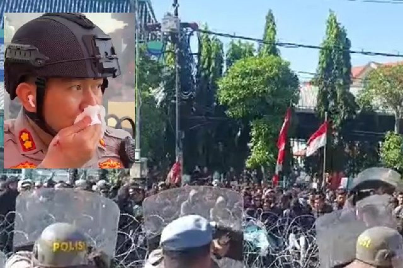 Demo Kawal Putusan MK di DPRD Jatim Ricuh, Kasatlantas Polrestabes Surabaya Kena Lempar Batu!