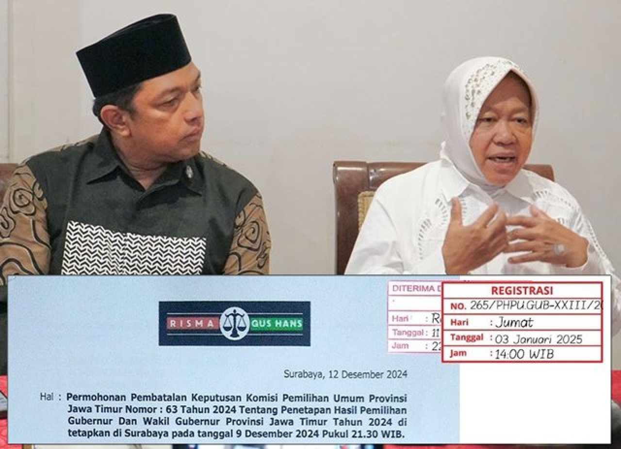MK Registrasi 309 Gugatan Sengketa Pilkada 2024, Termasuk Risma-Gus Hans!