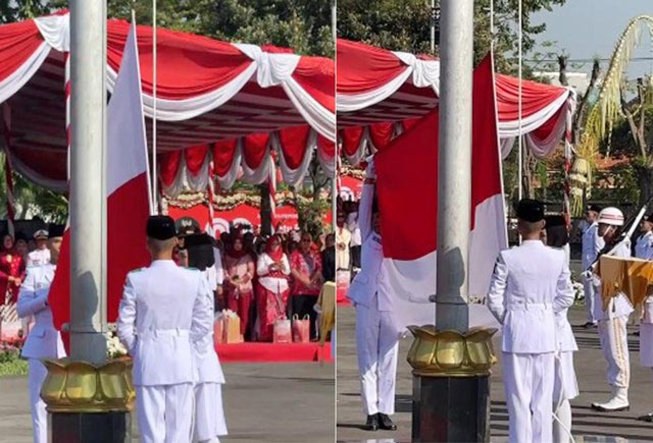 Insiden Merah Putih Terbalik di Surabaya, Eri Cahyadi Puji Mental Paskibraka!