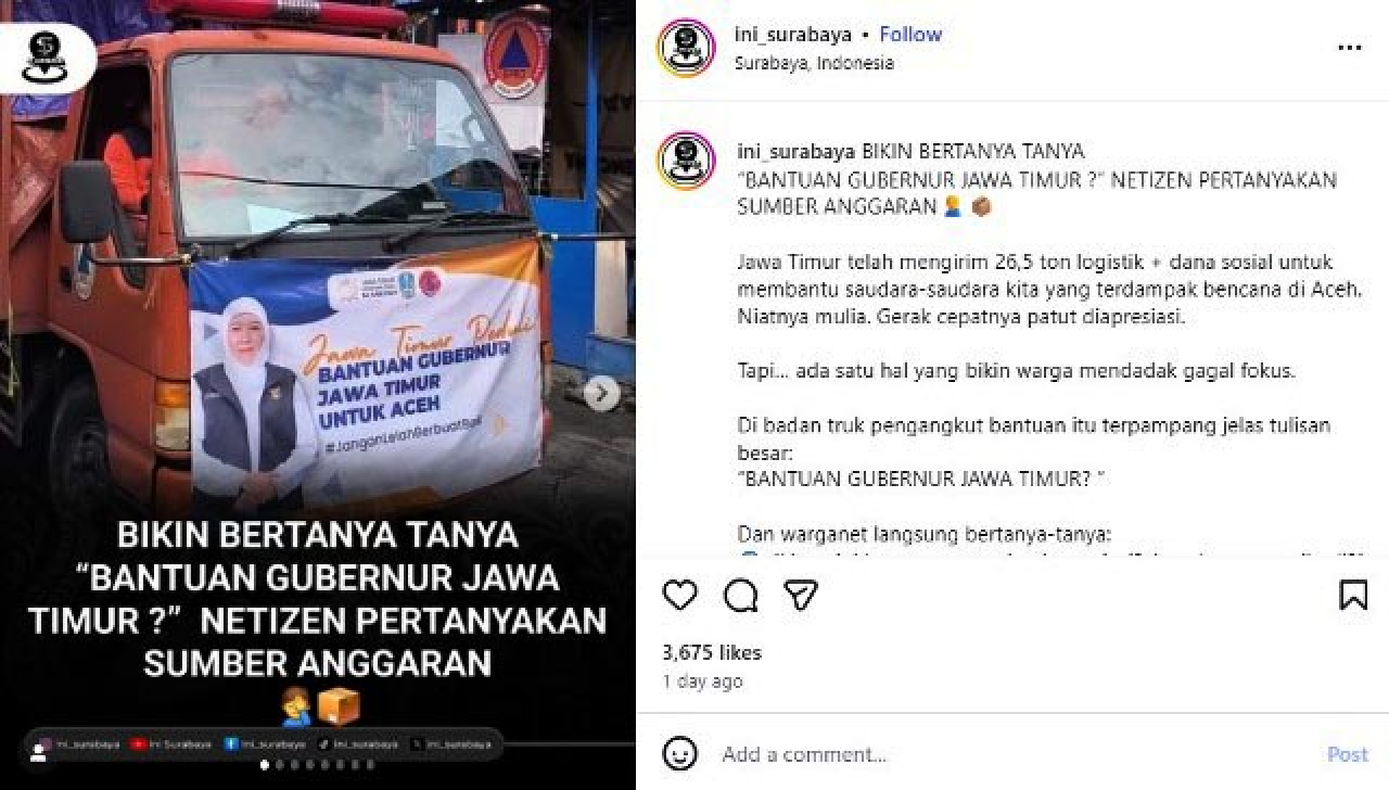Khofifah Dirujak Netizen hingga Legislator soal Bantuan ke Aceh: Ayolah Jangan Pansos!