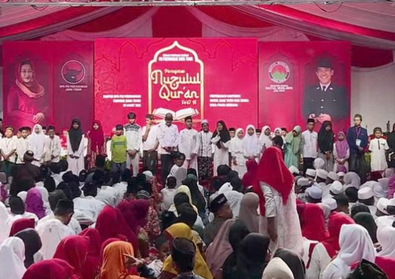 PDIP Jatim Nuzulul Qur’an Bareng Anak Yatim dan Janda, Ingin Dapat Berkah!