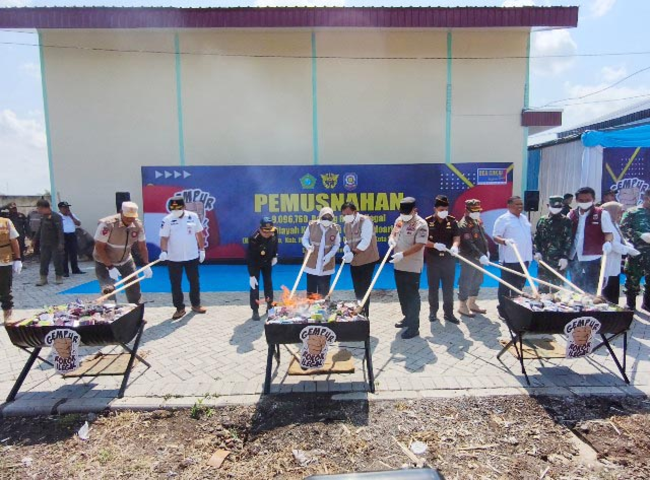 Jutaan Batang Dimusnahkan, Rokok Ilegal di Sidoarjo Masih Saja Merajalela!