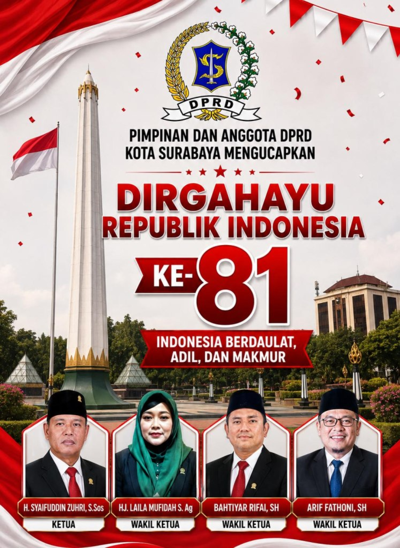 Iklan Ucapan HUT 81 RI DPRD Surabaya
