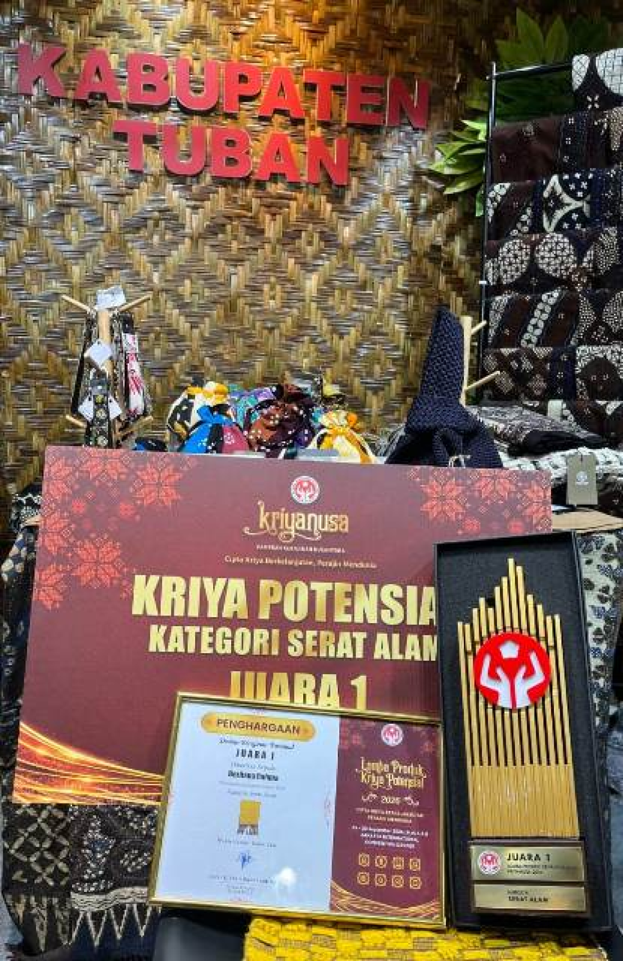 Kriyanusa 2026, Dekranasda Tuban Juara 1 Kriya Potensial Kategori Serat Alam